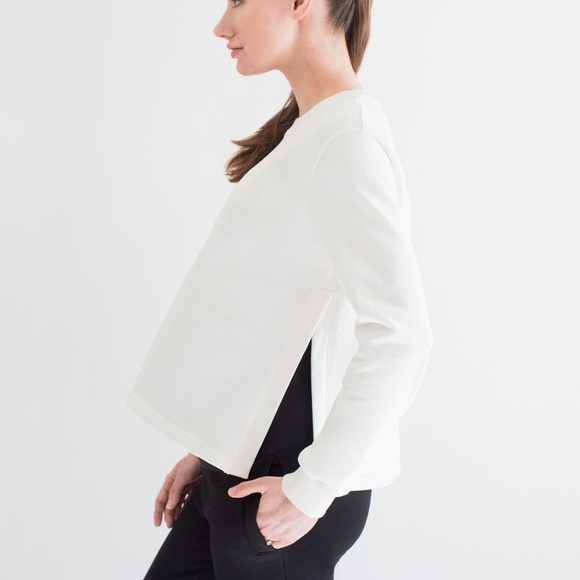 MATERNITY SOFT STRETCH SWEATSHIRT, WHITE - Picture 7 of 8